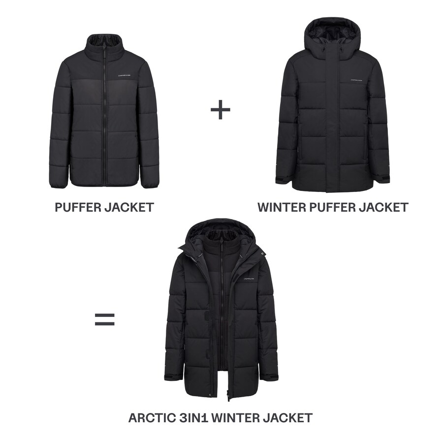 Arctic 3in1 Winter Jacket, Arctic 3in1 Winter Jacket All Black, Zwart, Afbeelding 4 van 18