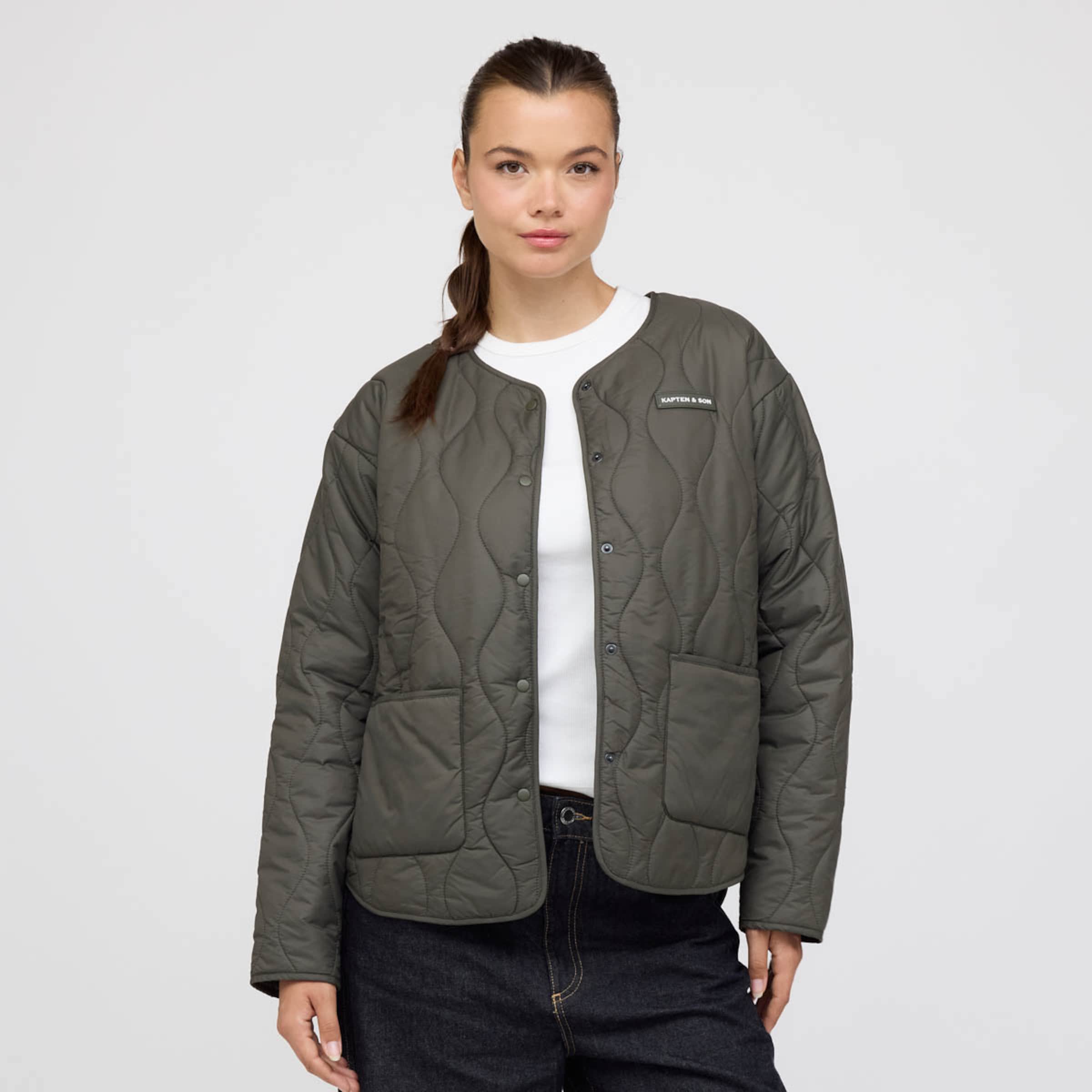 Quilted Light Puffer Jacket Khaki