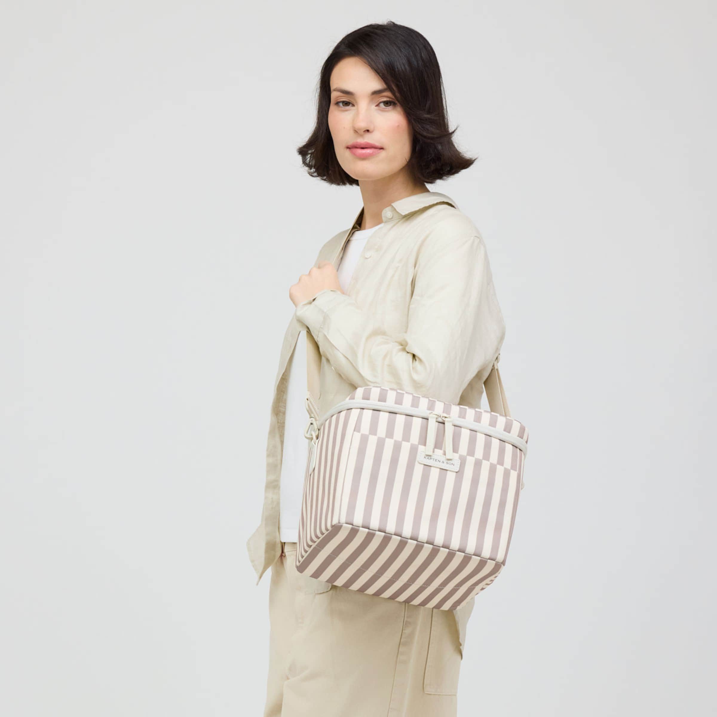 Oulu Cooling Bag Muted Rose Striped
