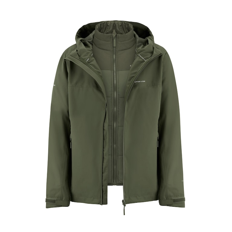 Puffer 3in1 Rain Jacket, Puffer 3in1 Rain Jacket Olive, Verde