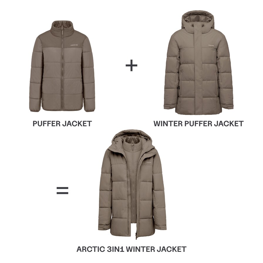Arctic 3in1 Winter Jacket, Arctic 3in1 Winter Jacket Taupe Taupe, Bild 4 von 18