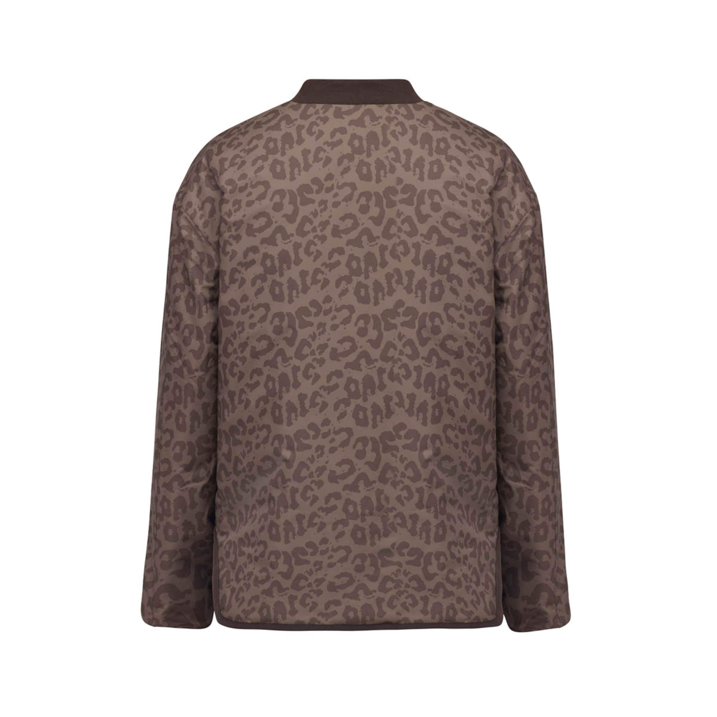 Reversible Bomber Puffer Jacket Chocolate Brown/Leo