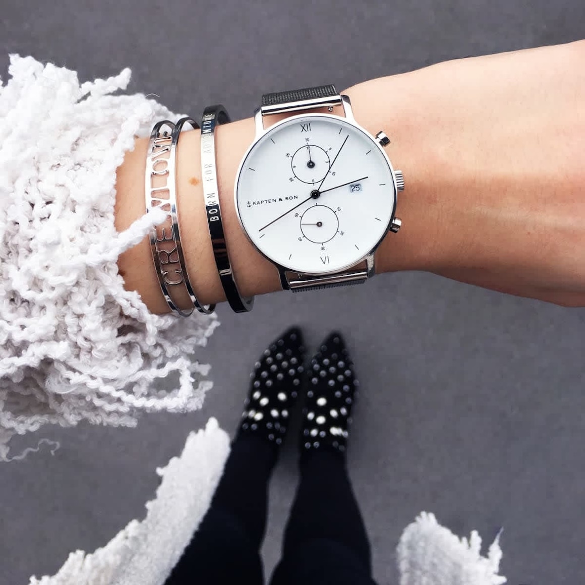 Small Gold Kapten And Son Chrono Silber Kapten Son Analog Watch