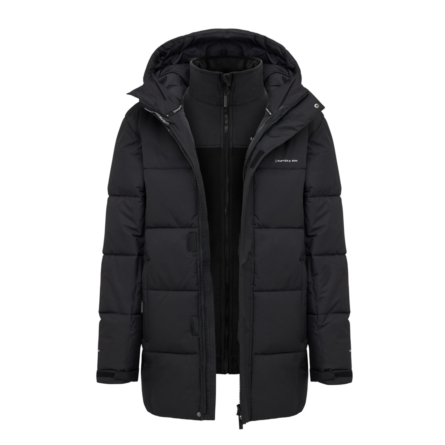 Fleece 3in1 Winter Jacket, Fleece 3in1 Winter Jacket All Black, Zwart, Afbeelding 1 van 18