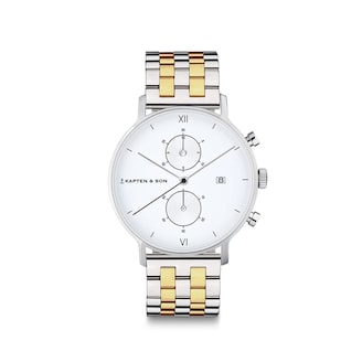 Chrono Small, Chrono Small Silver Bicolor Steel, Zilver