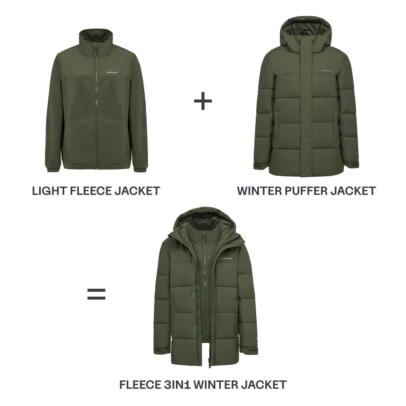 Fleece 3in1 Winter Jacket, Fleece 3in1 Winter Jacket Olive, Verde, Imagen 4 de 18