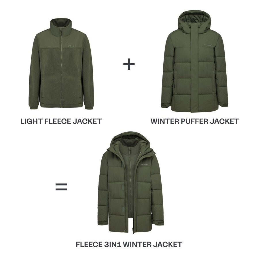 Fleece 3in1 Winter Jacket, Fleece 3in1 Winter Jacket Olive, Verde, Imagen 4 de 18