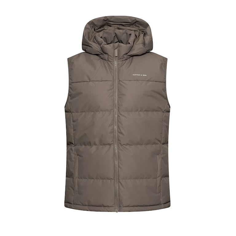 Puffer Vest, Puffer Vest Taupe Taupe