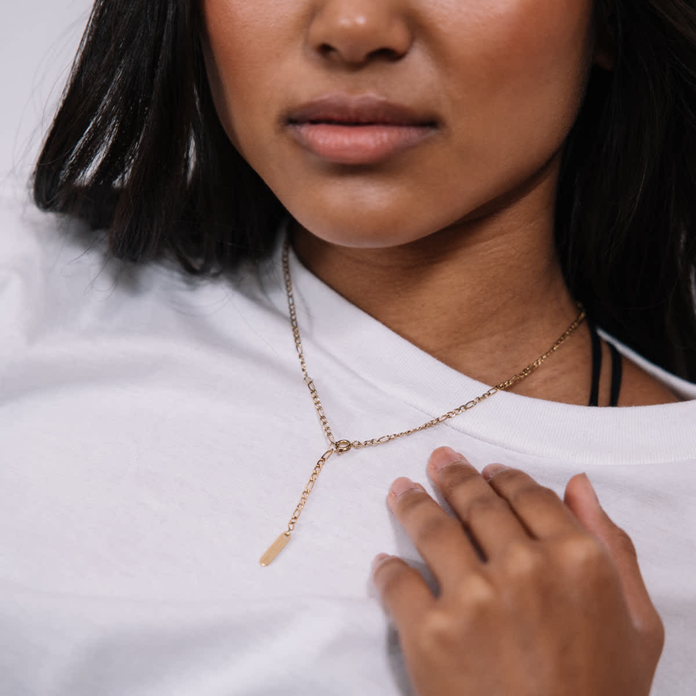 White Enamel Gold Chain Necklace– Michele Varian Shop