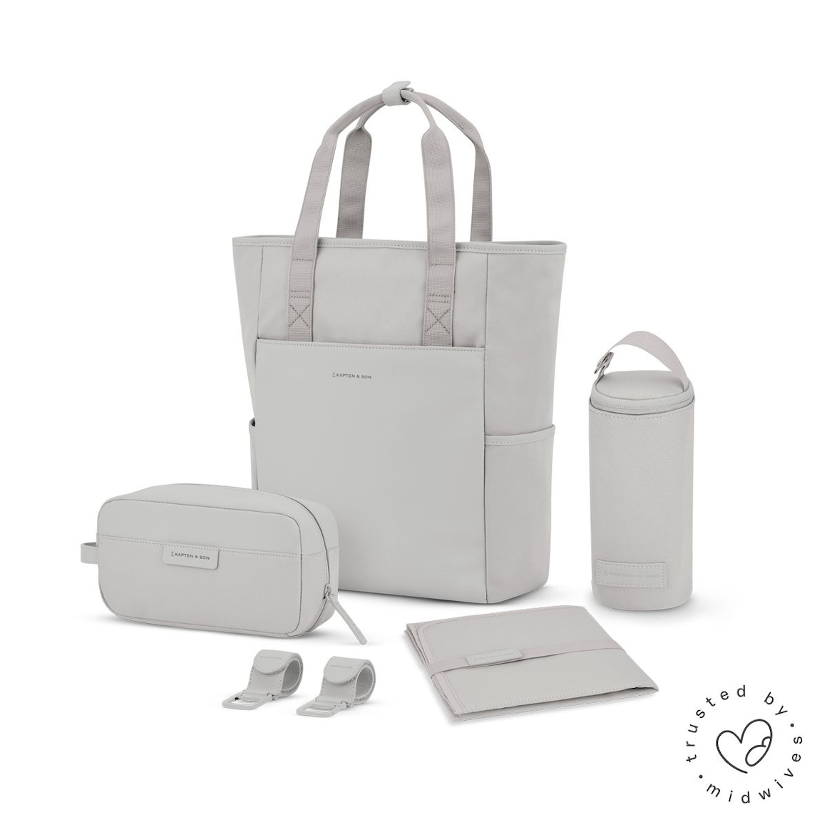 Lindby Diaper Backpack Set Greige