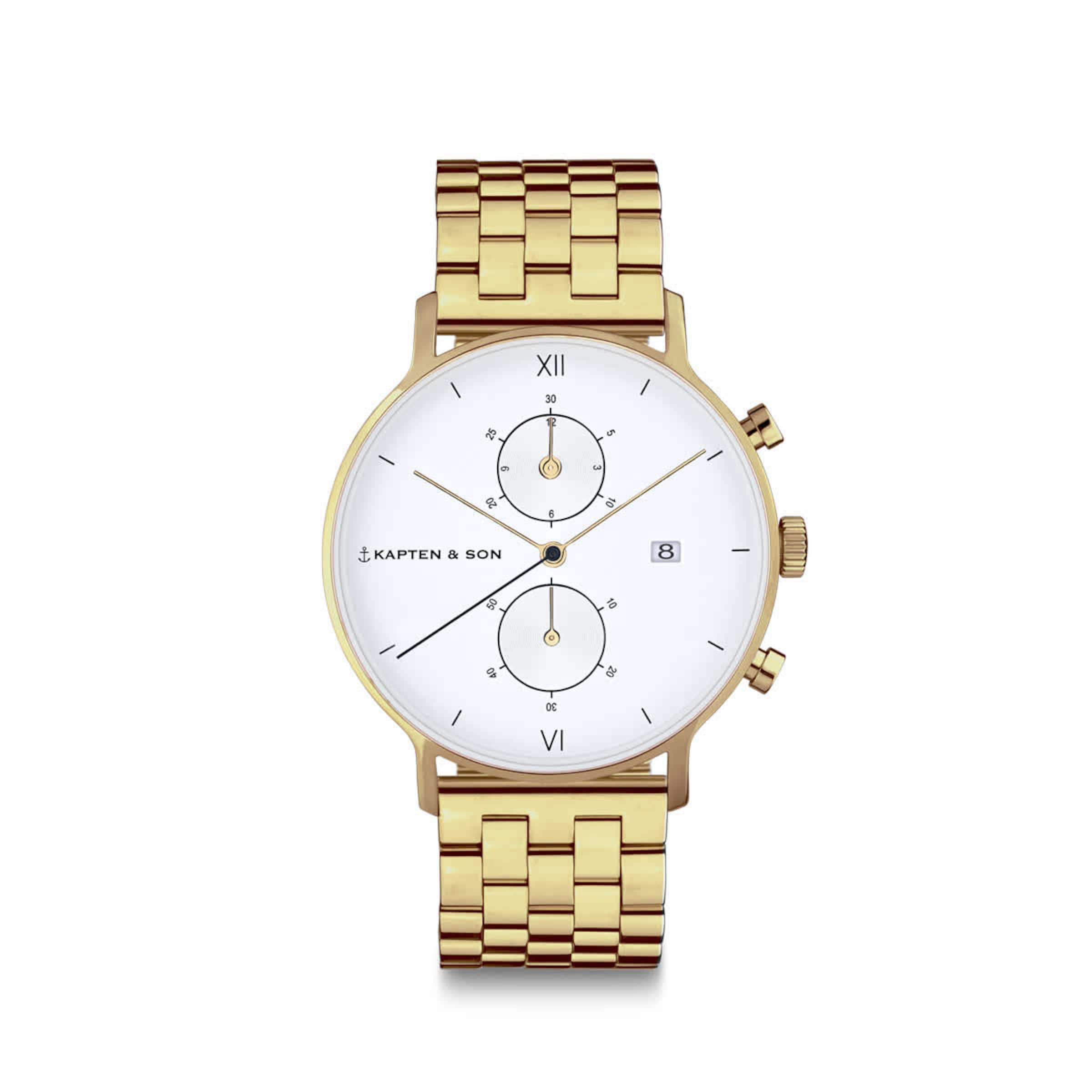 Kapten & Son Analoog horloge zwart-goud zakelijke stijl Sieraden Horloges Analoge horloges 