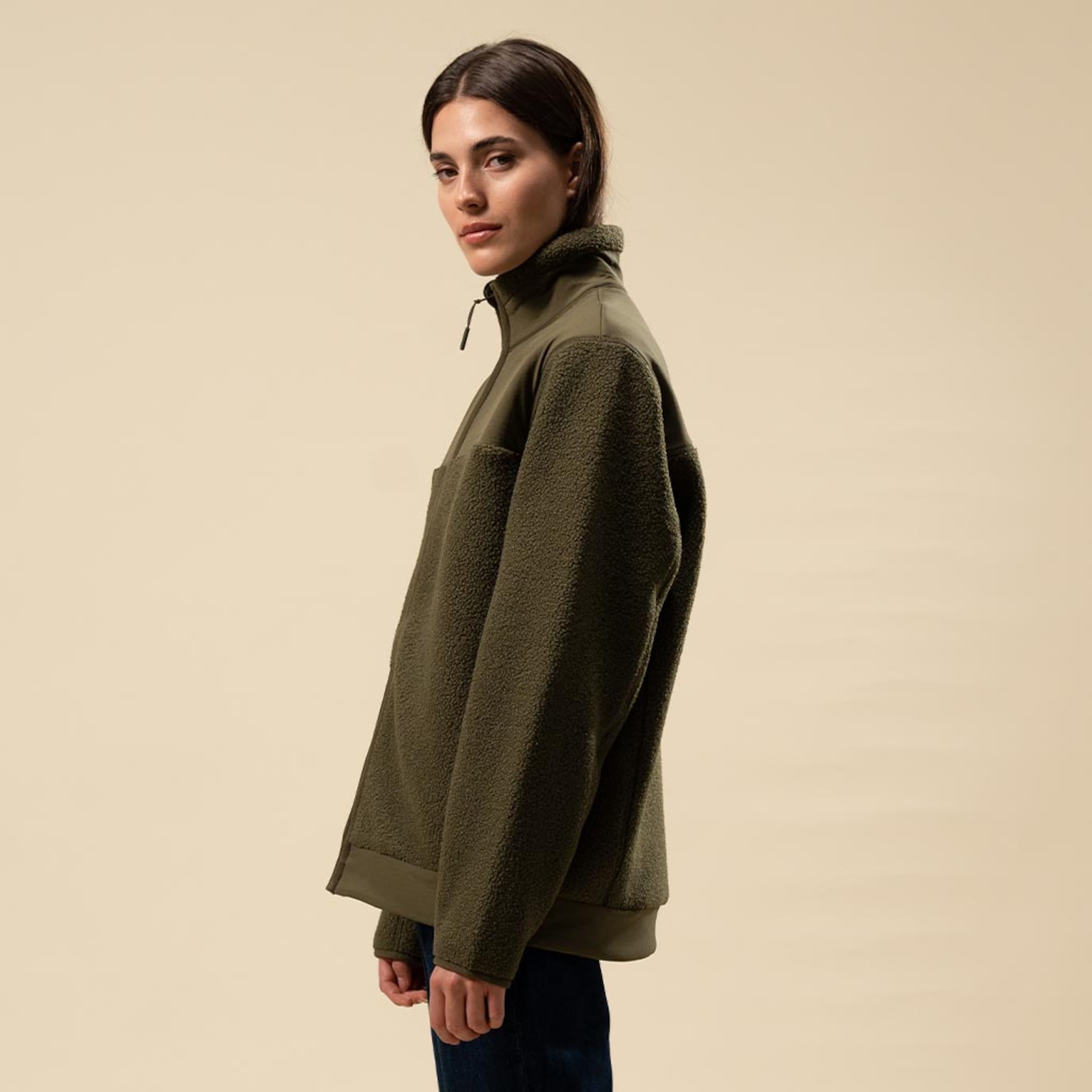 Teddy Fleece Jacket Forest Green