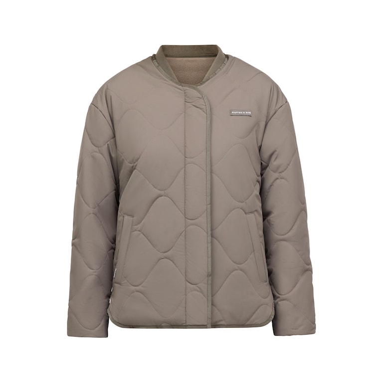 Reversible Bomber Puffer Jacket, Reversible Bomber Puffer Jacket Taupe/Fleece Taupe