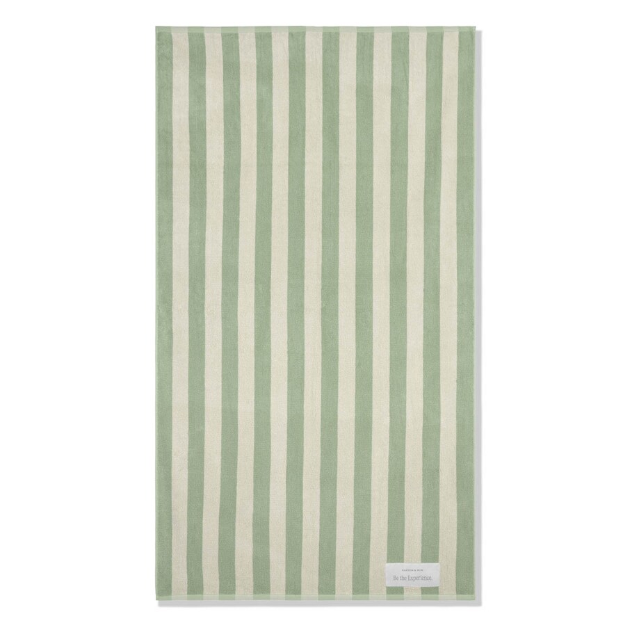 Towel, Towel Sand Green Stripe Vert, Image 2 sur 2