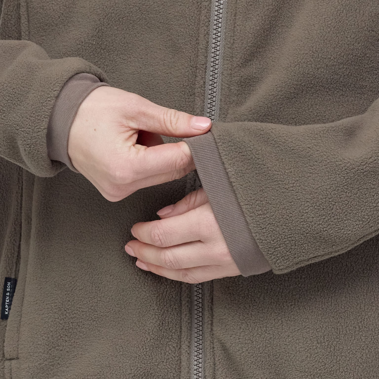 Light Fleece Jacket, Light Fleece Jacket Taupe Taupe, Bild 7 von 8