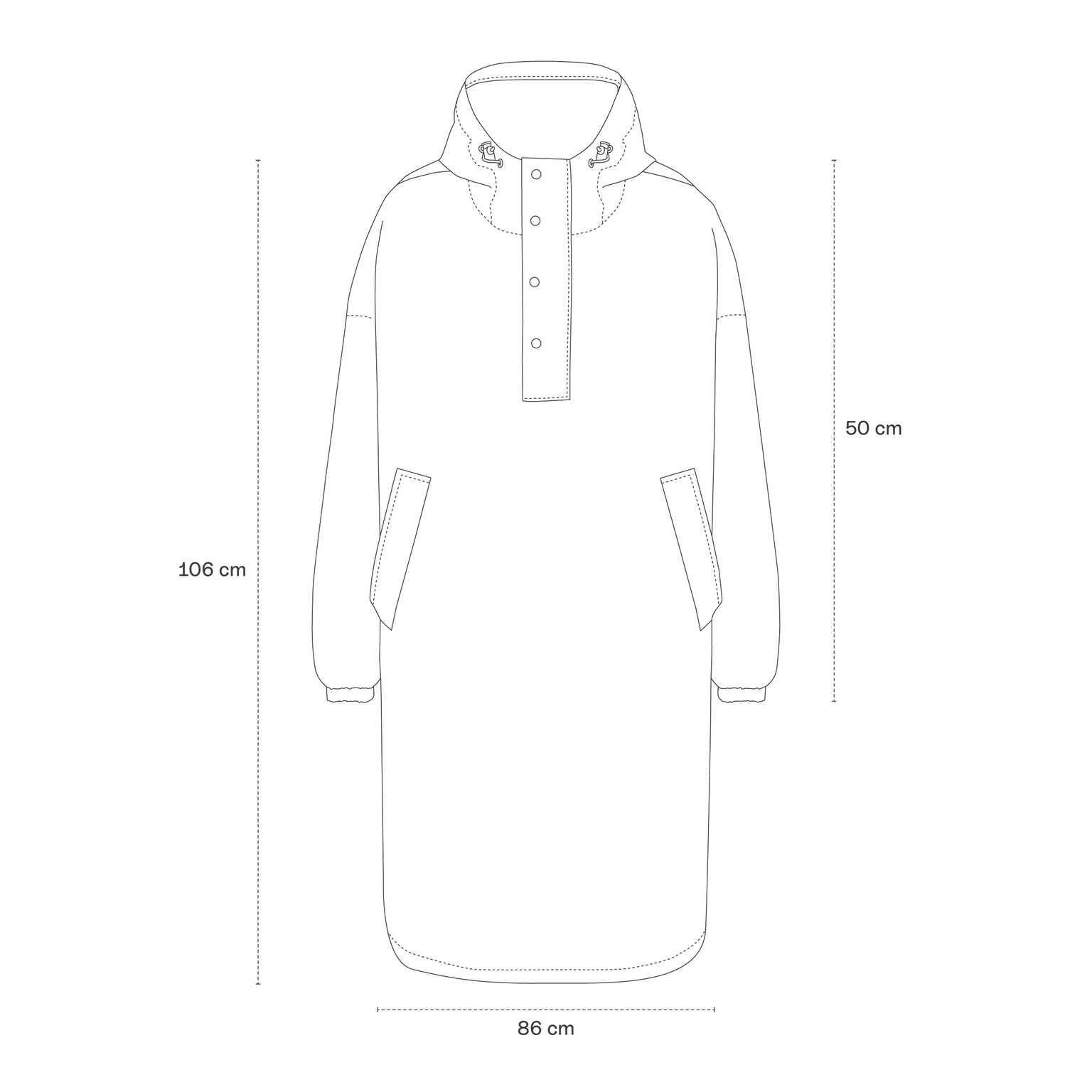 Rain Poncho, Rain Poncho All Black Schwarz, Bild 8 von 8
