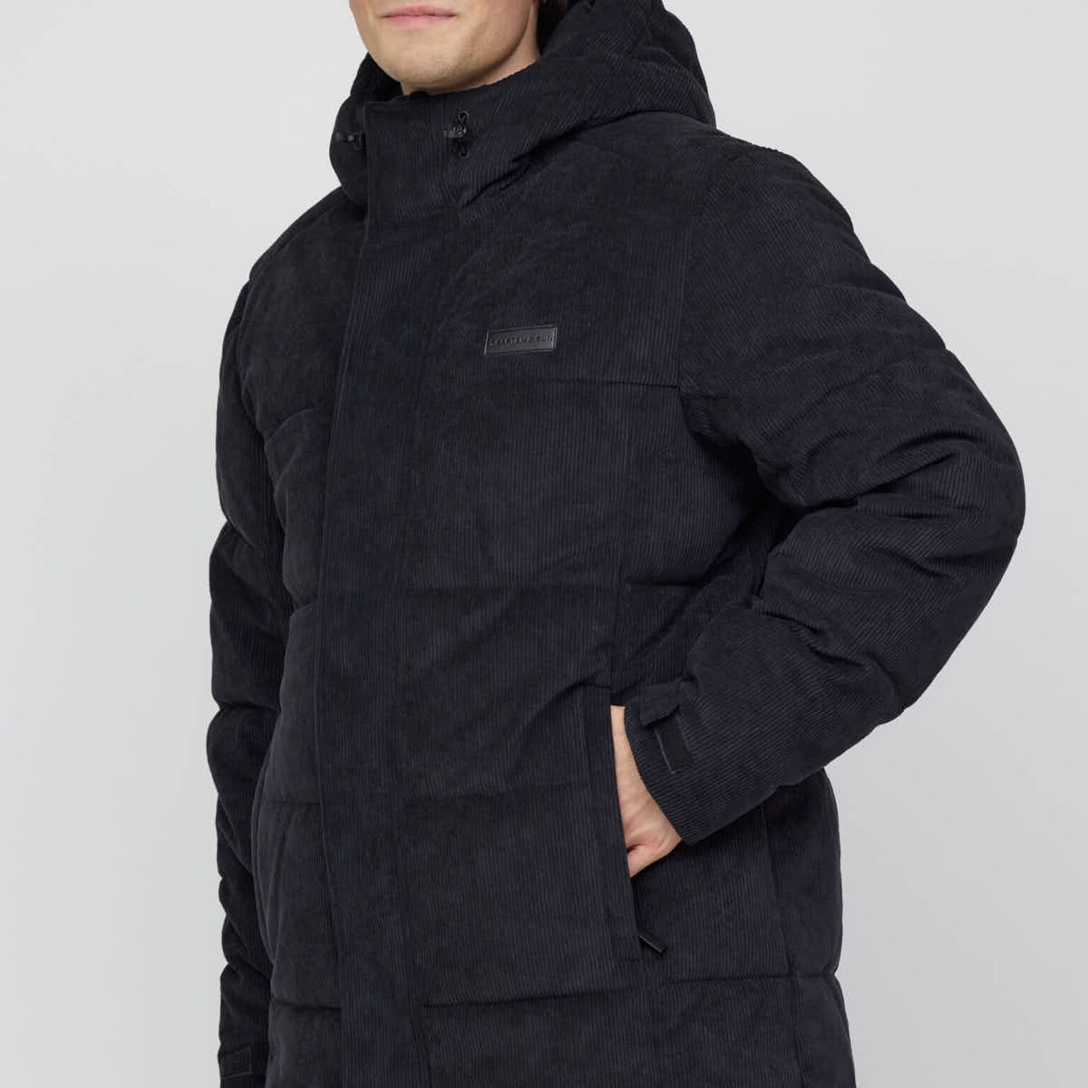 Winter Puffer Jacket, Winter Puffer Jacket Cord All Black, Zwart, Afbeelding 7 van 8