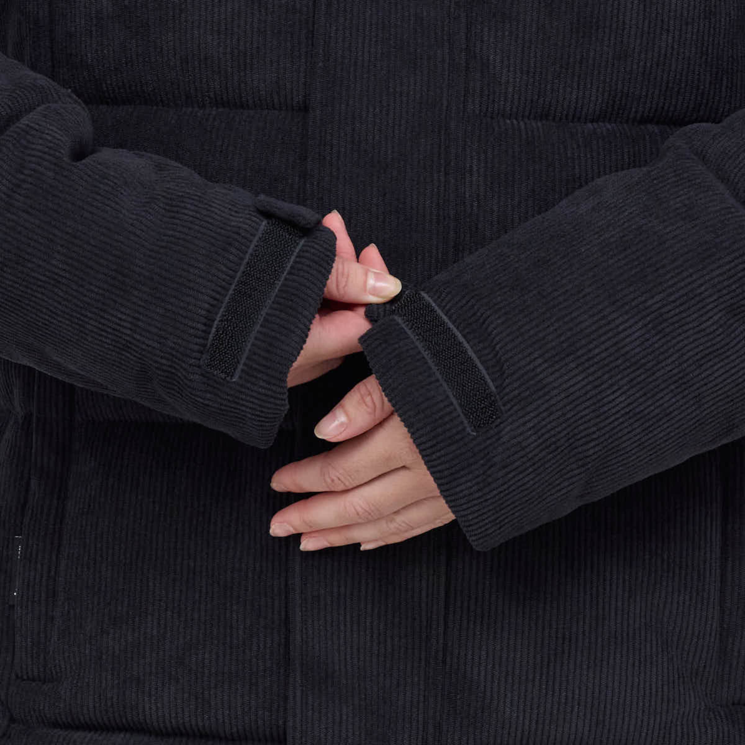 Winter Puffer Jacket Cord All Black