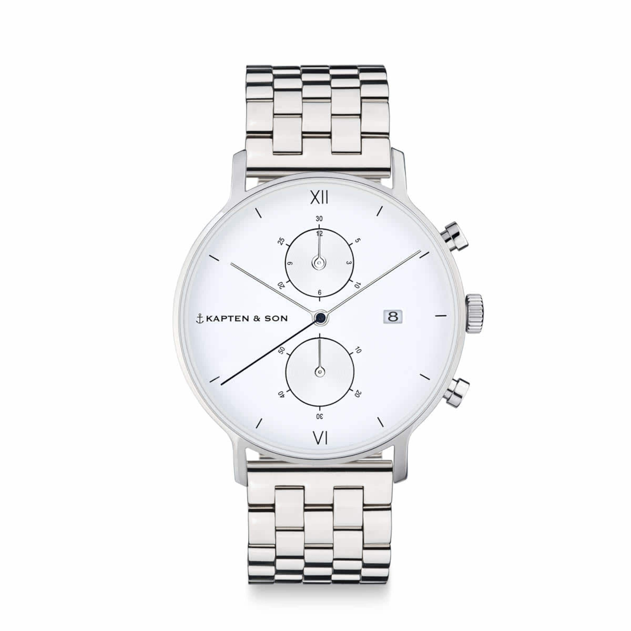 Chrono Silver Steel Watches Jewellery Kapten Son