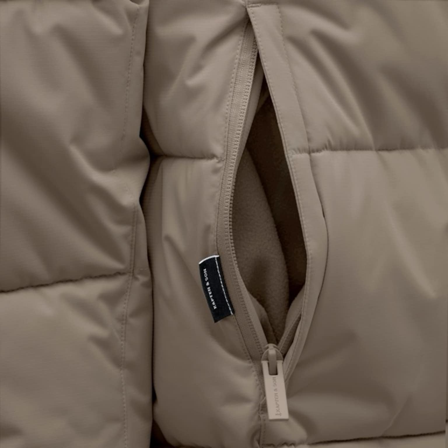 Winter Puffer Jacket, Winter Puffer Jacket Taupe, Taupe, Afbeelding 10 van 12