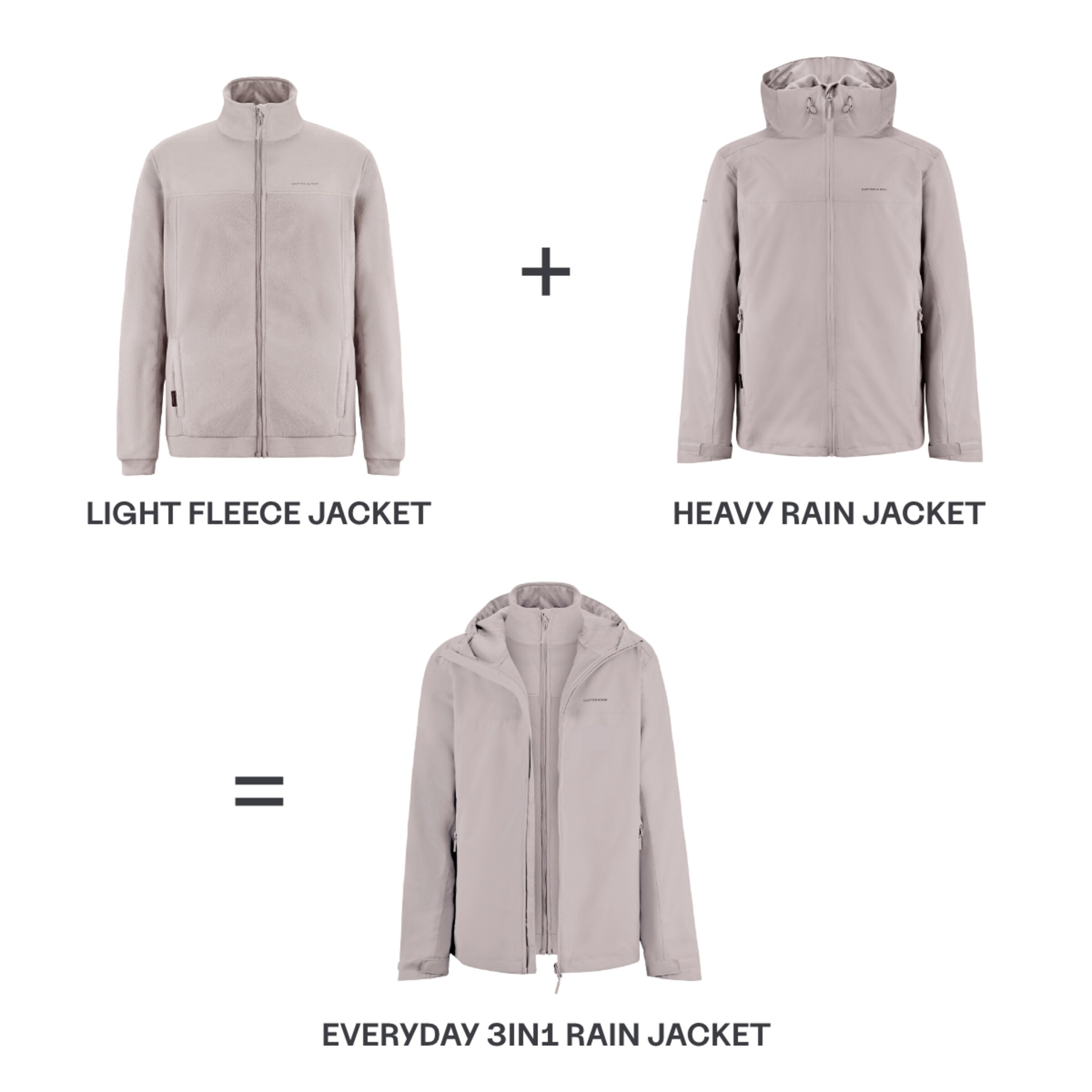 Everyday 3in1 Rain Jacket Muted Rose