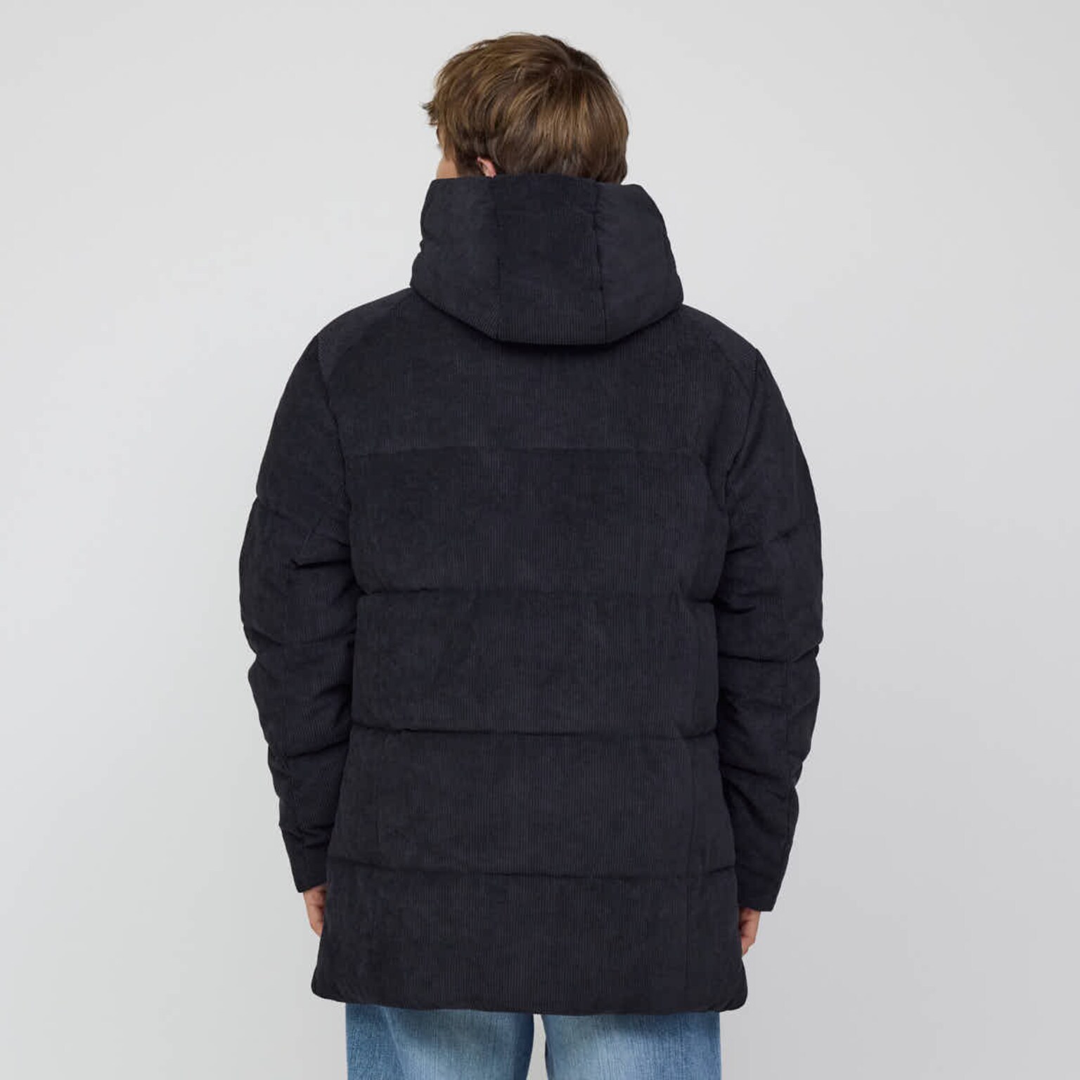 Winter Puffer Jacket, Winter Puffer Jacket Cord All Black, Zwart, Afbeelding 4 van 8
