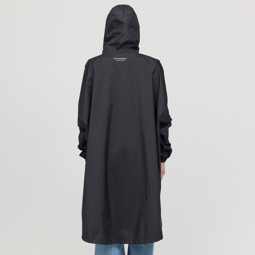 Rain Poncho, Rain Poncho All Black Schwarz, Bild 4 von 8