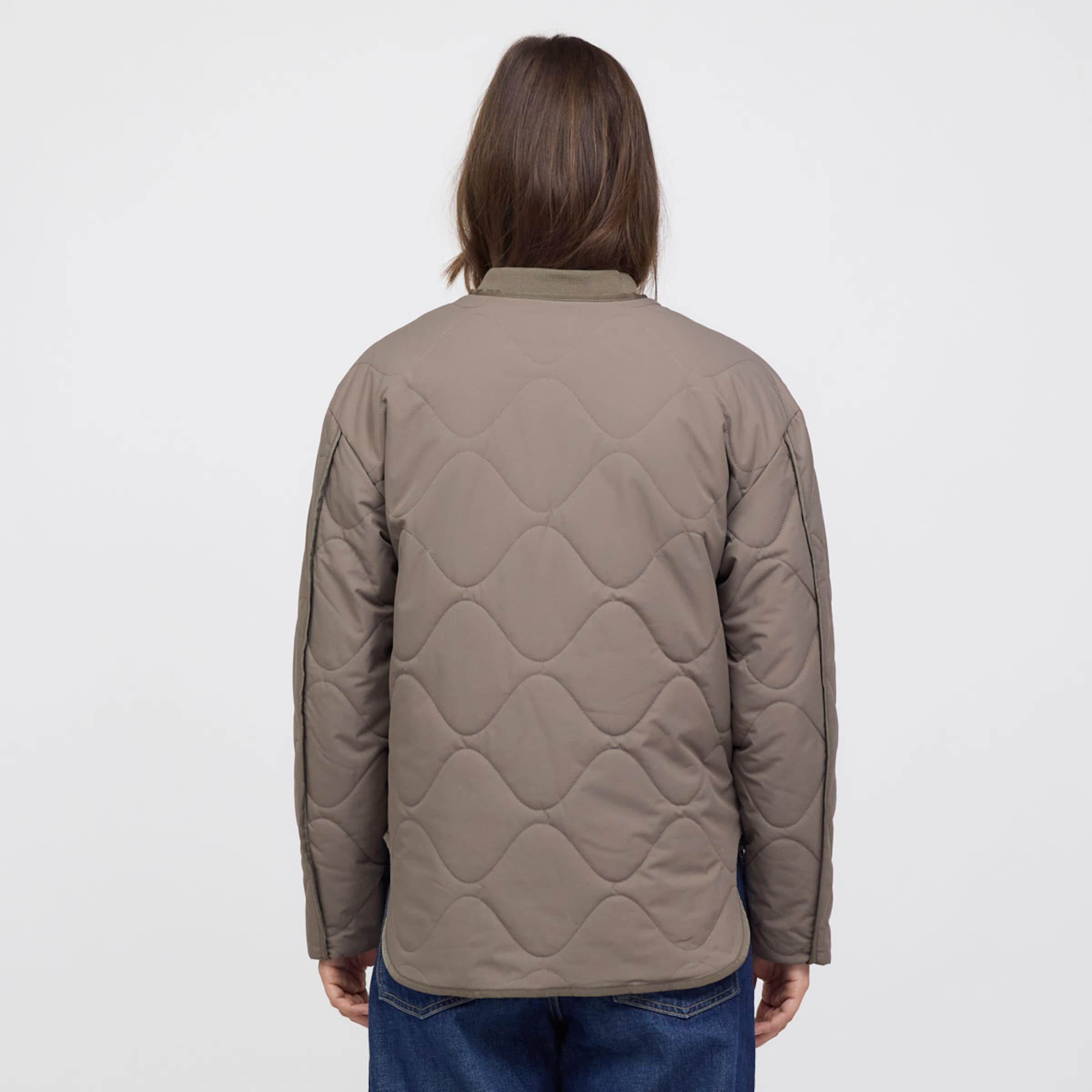 Reversible Bomber Puffer Jacket Taupe/Fleece