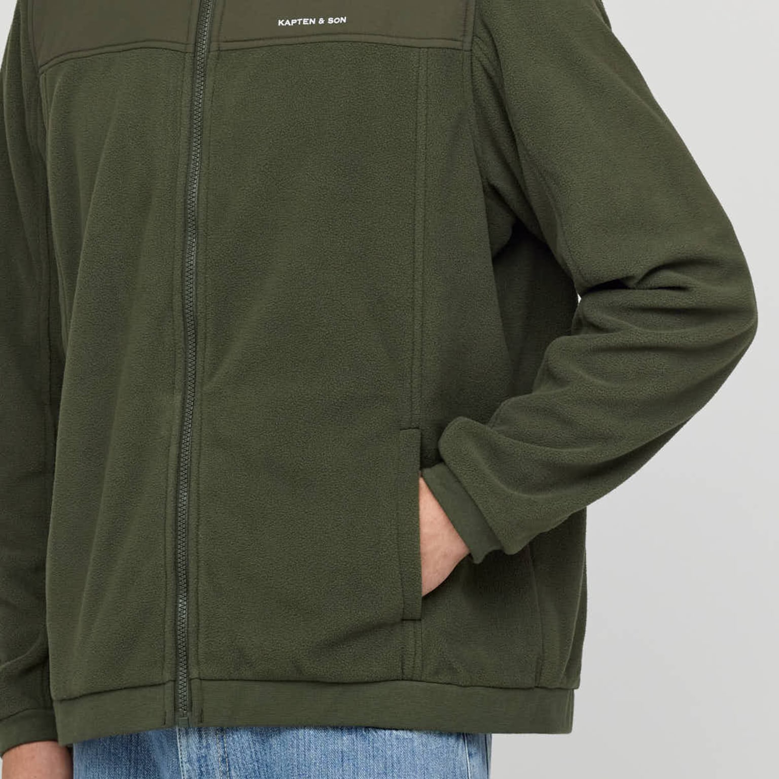 Light Fleece Jacket, Light Fleece Jacket Olive, Groen, Afbeelding 6 van 9
