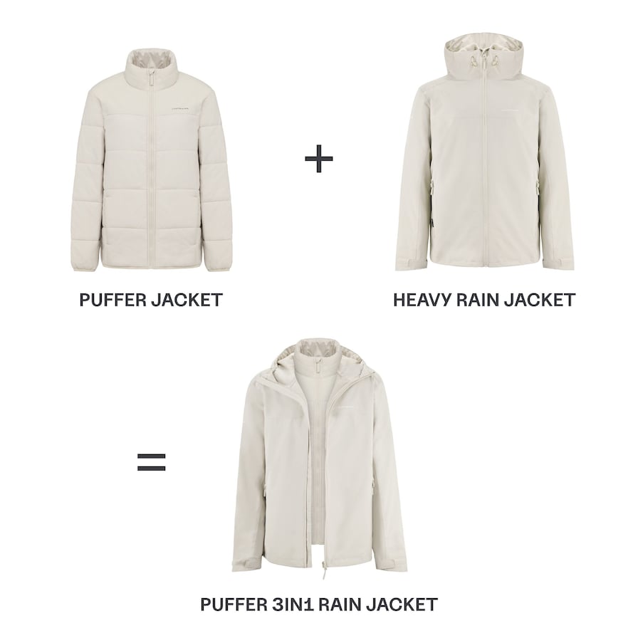 Puffer 3in1 Rain Jacket, Puffer 3in1 Rain Jacket Sandstone, Sandstone, Afbeelding 4 van 15