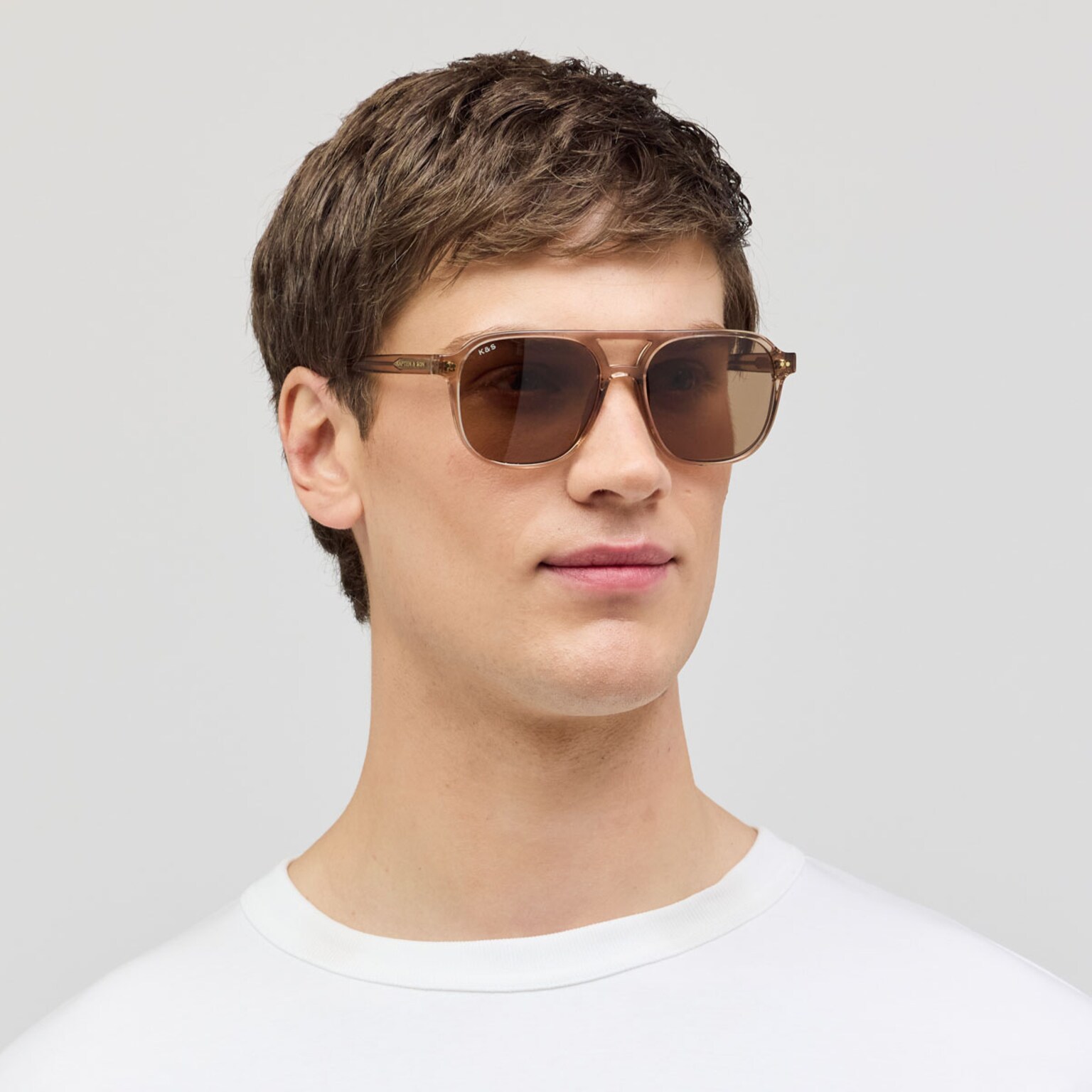 Zurich Oversize, Zurich Oversize Transparent Hazel Light Brown, Nude, Afbeelding 3 van 6