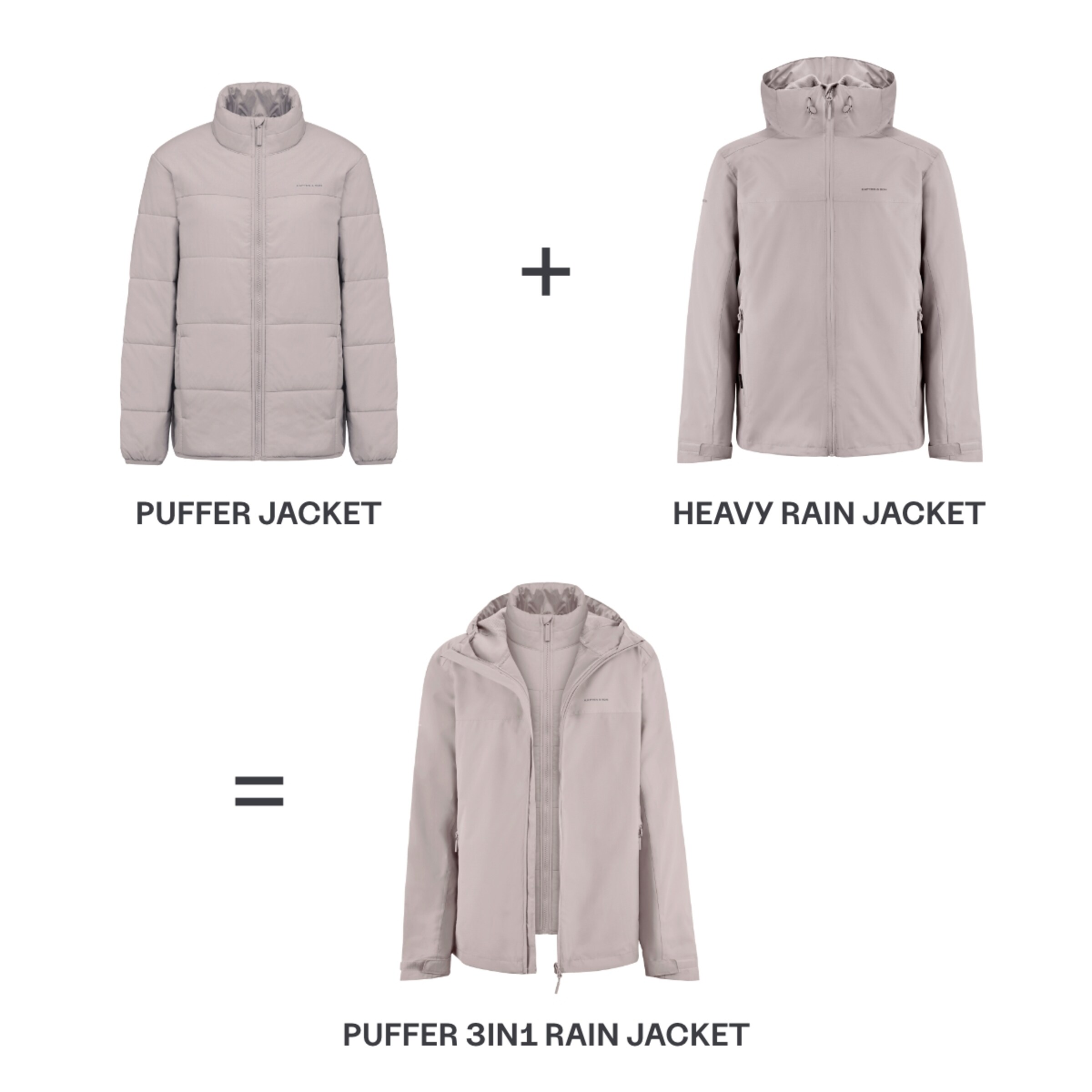 Puffer 3in1 Rain Jacket Muted Rose