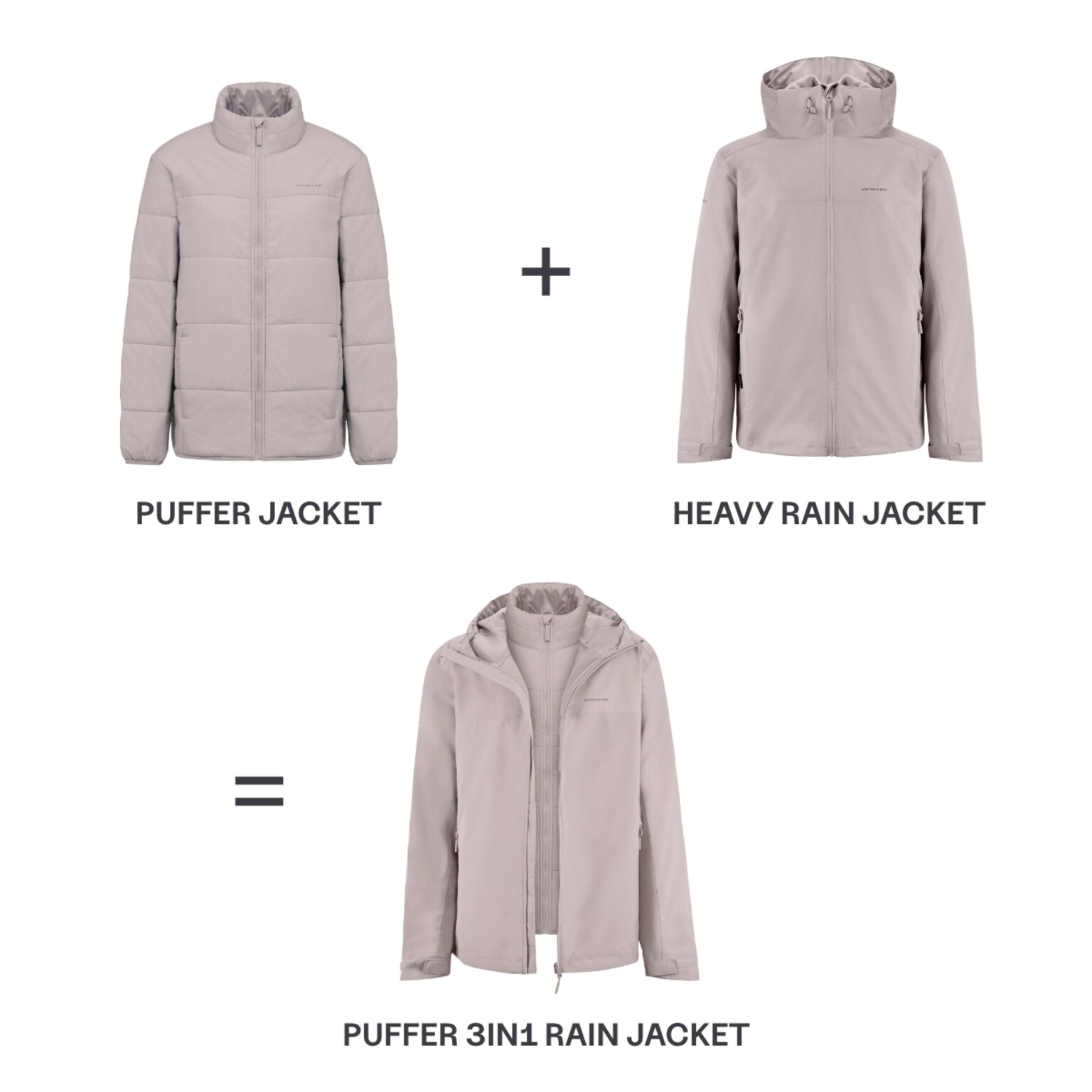 Puffer 3in1 Rain Jacket, Puffer 3in1 Rain Jacket Muted Rose Muted Rose, Bild 4 von 14