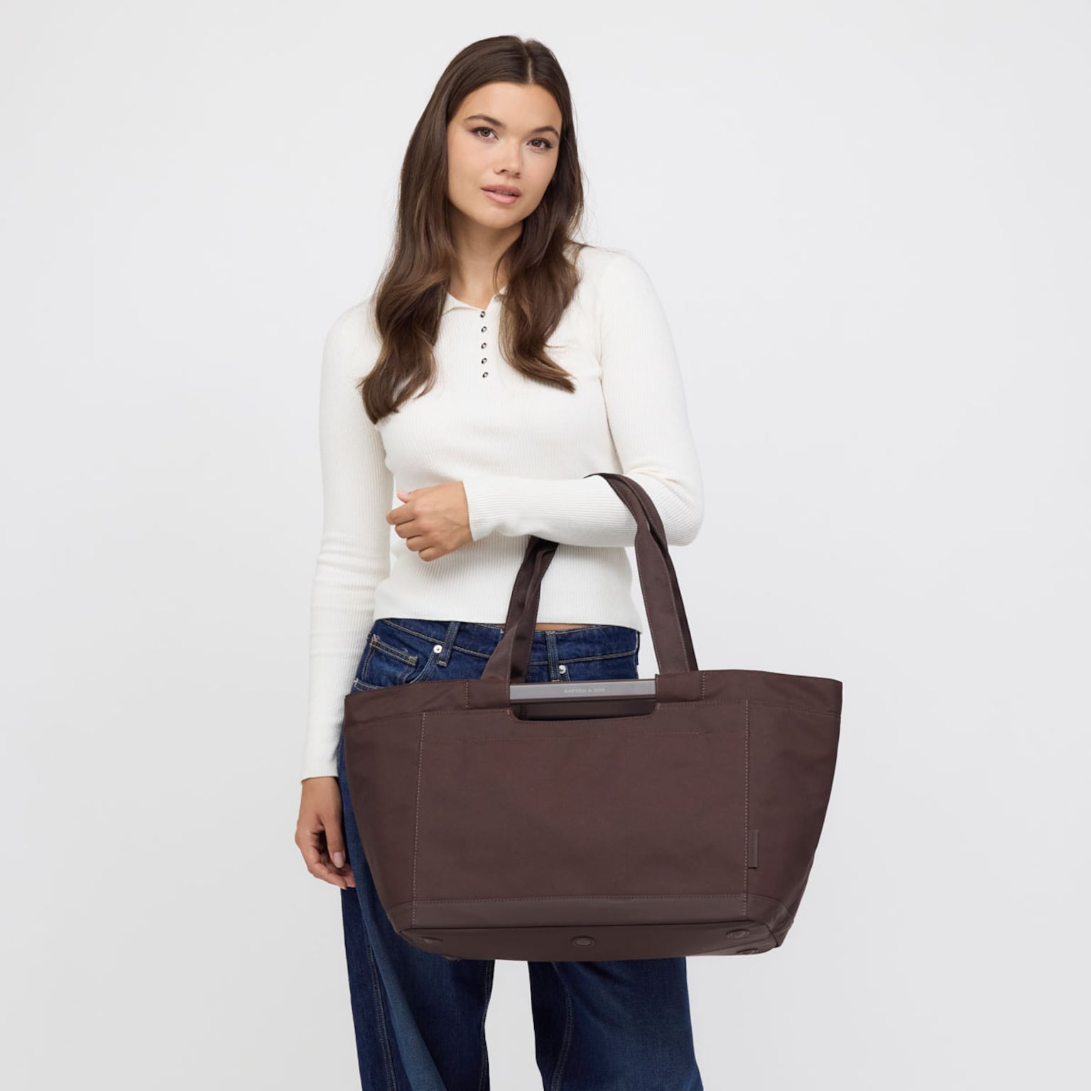 Vaasa Shopping Basket, Vaasa Shopping Basket Chocolate Brown, Chocolate Brown, Image 3 of 11