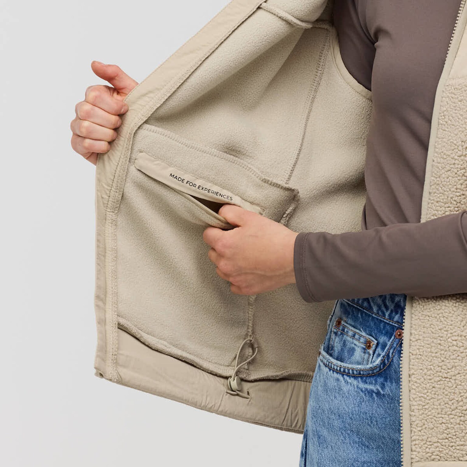 Teddy Fleece Vest, Teddy Fleece Vest Sandstone, Sandstone, Afbeelding 7 van 8