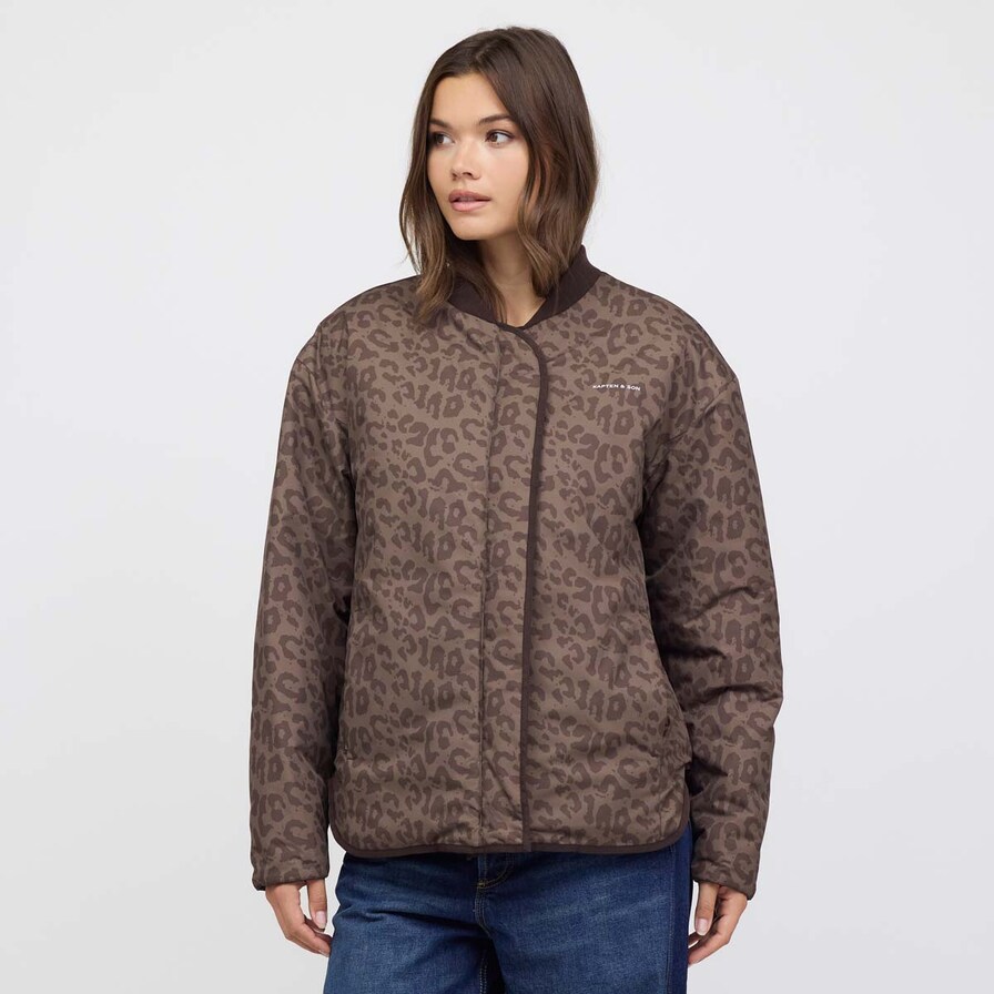 Reversible Bomber Puffer Jacket, Reversible Bomber Puffer Jacket Chocolate Brown/Leo Dunkelbraun, Bild 4 von 13