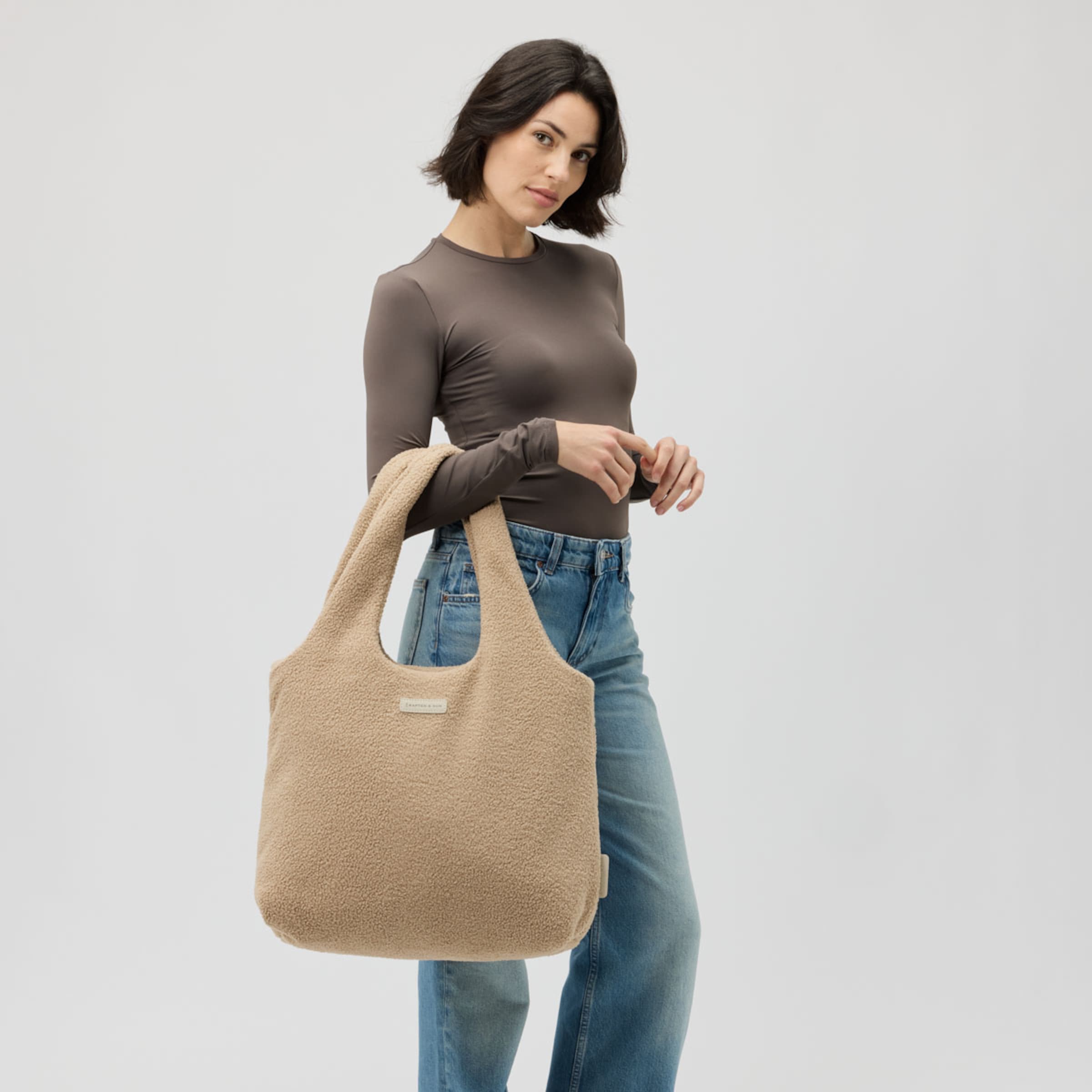 Skara Cloud Shopper Fleece Sandstone