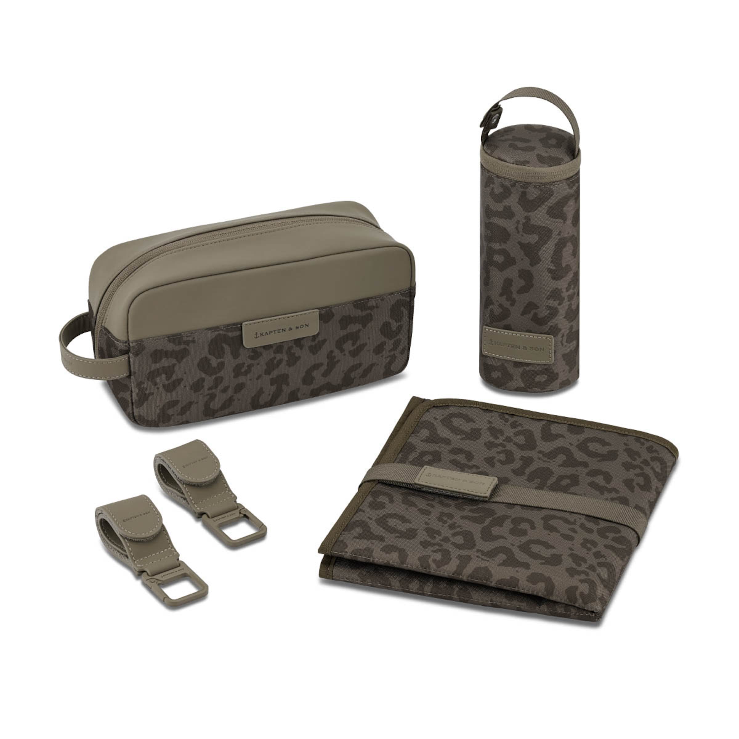 Lindby Pro Diaper Backpack Set Leo Dark Brown