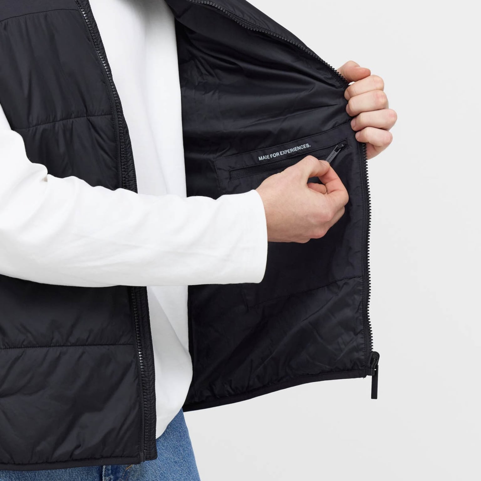 Light Puffer Vest, Light Puffer Vest All Black, Zwart, Afbeelding 6 van 7