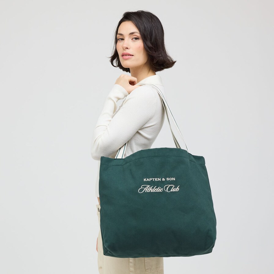 Basic Shopper, Basic Shopper Cotton Dark Green, Groen, Afbeelding 2 van 4
