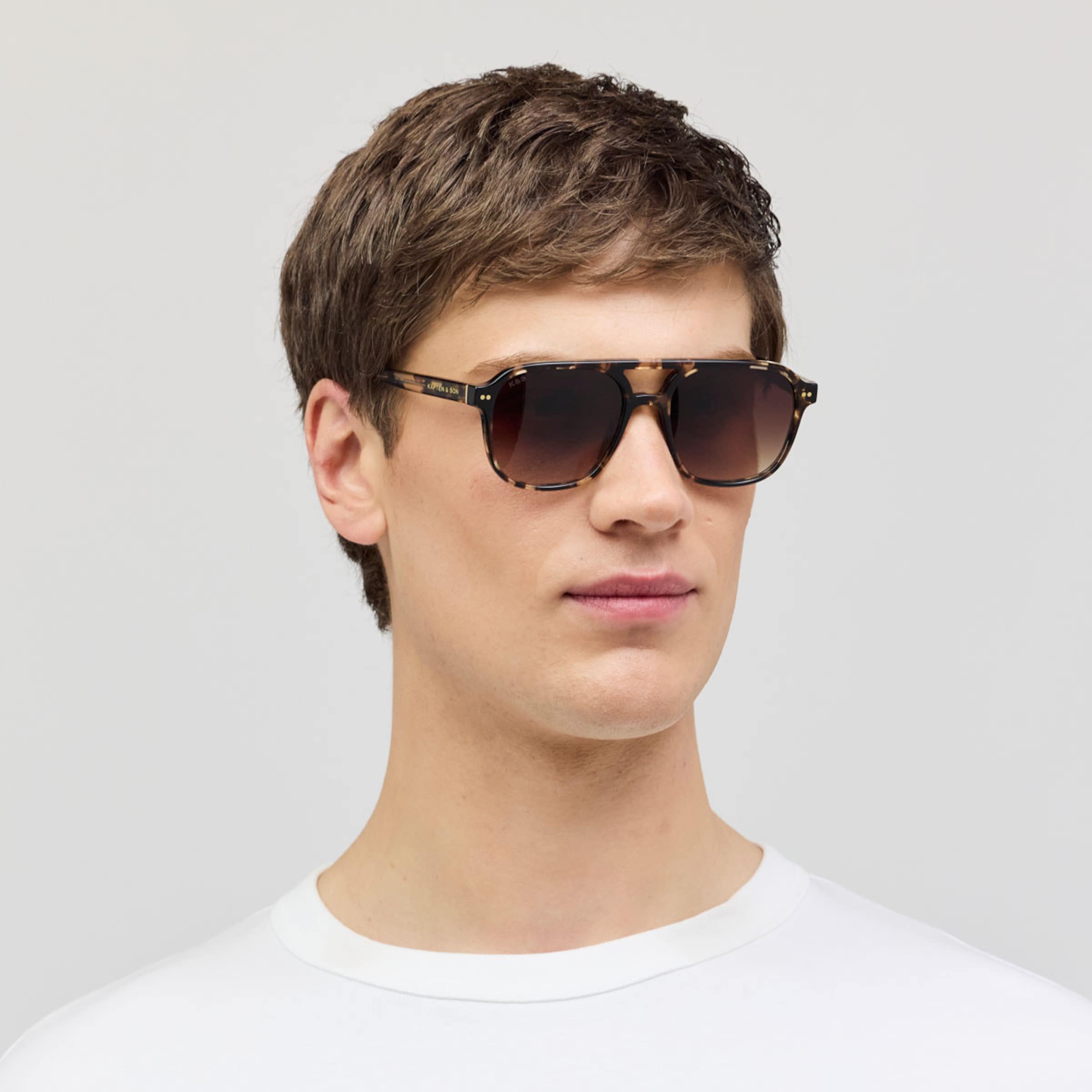 Zurich Oversize Small Crystal Tortoise Brown