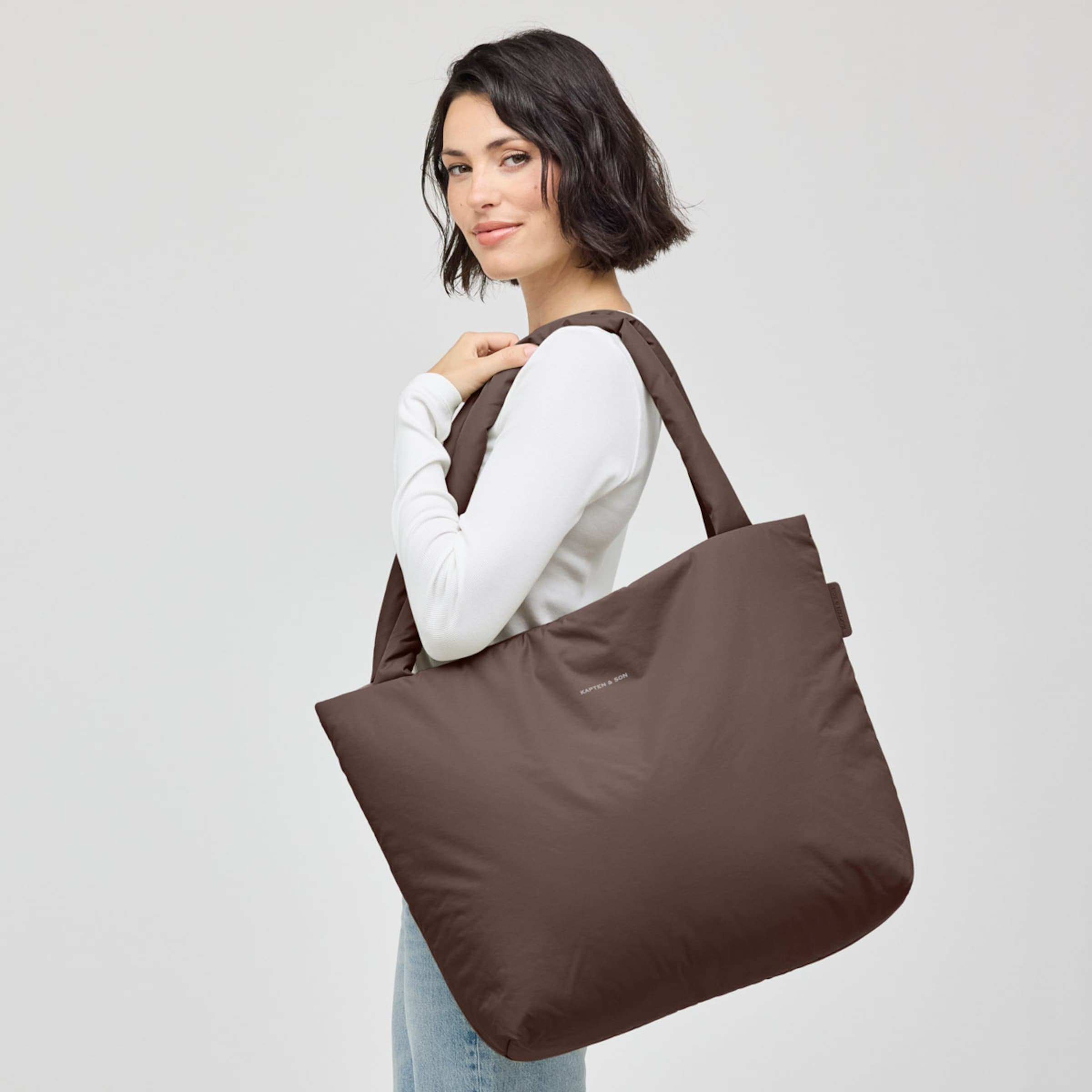 Norva 2in1 Shopper Chocolate Brown/Striped